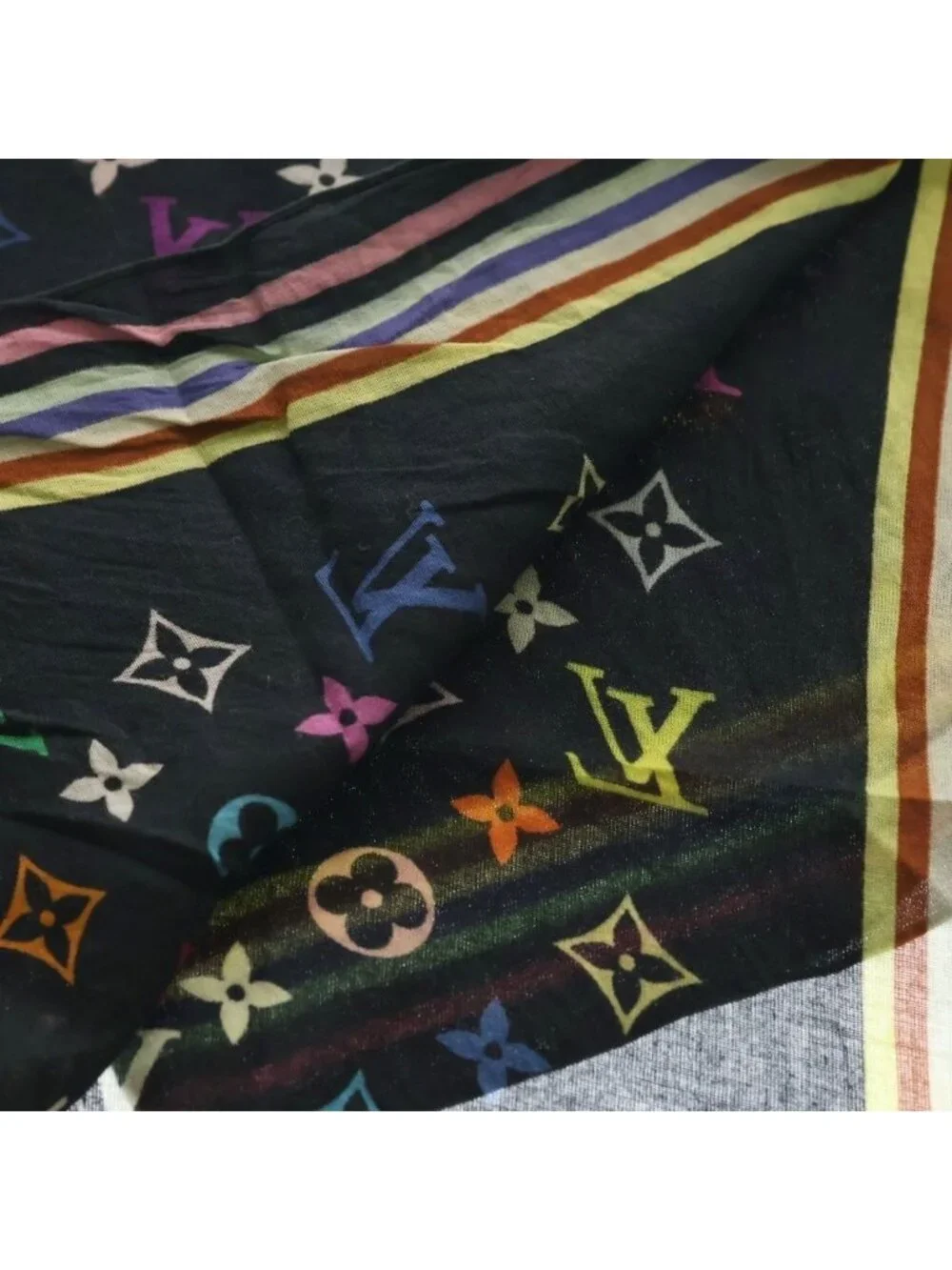 Louis Vuitton Monogram Multicolor Cotton Scarf Bandana